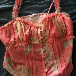 Urban Outfitters Pink Floral Top